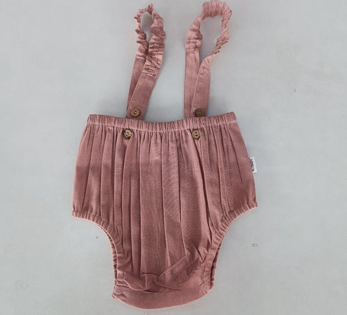Blush Color Suspender Shorts-Style Diaper Cover