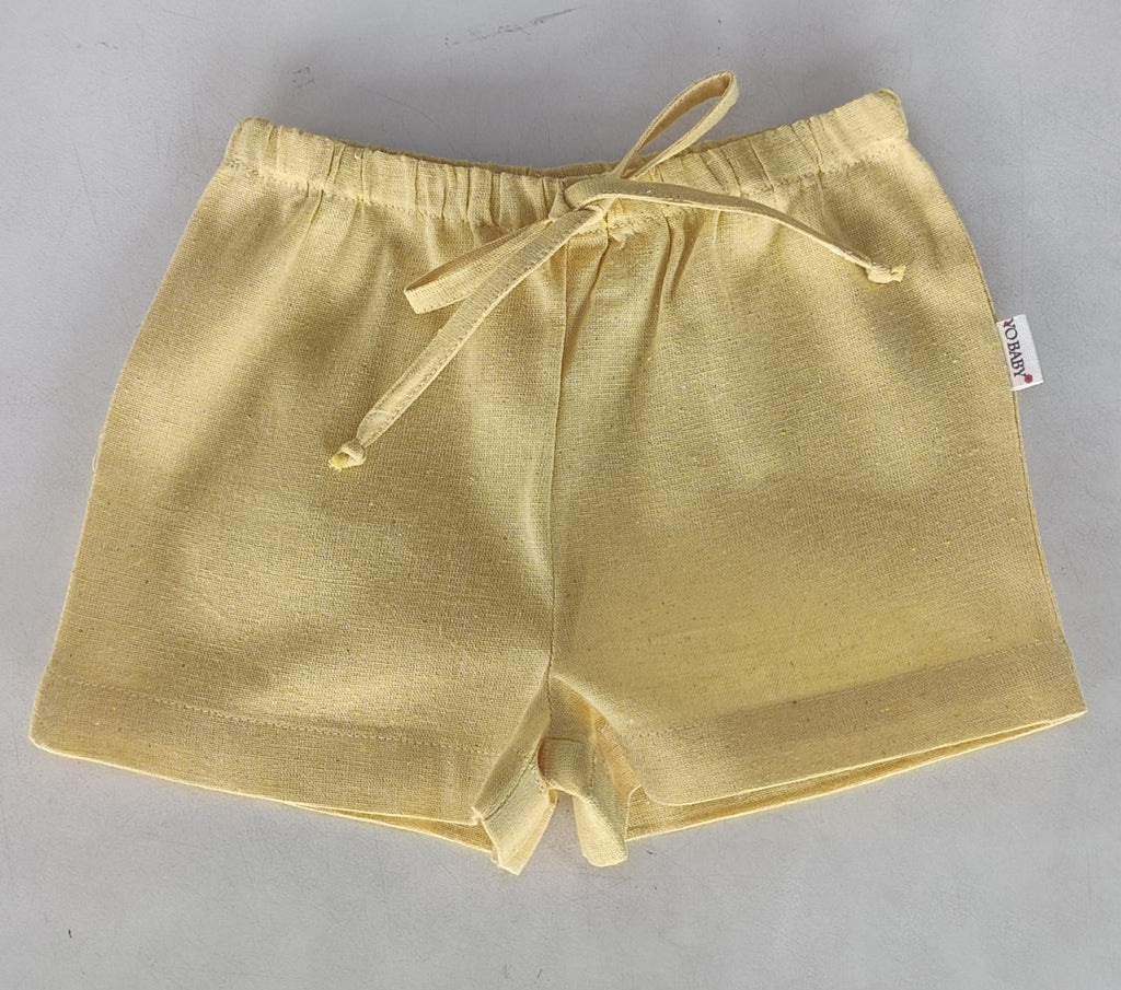 Yellow Color Chambray Shorts Yo Baby Wholesale