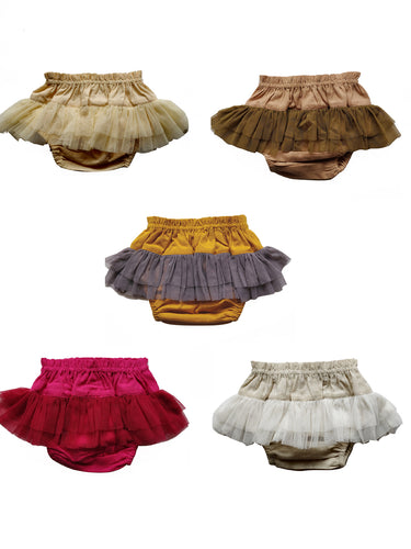 Set of 5 - Diaper Cover with Tulle Net Ruffles