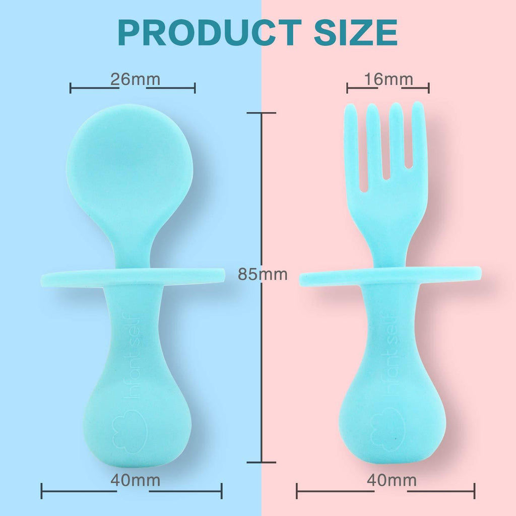 Silicone Fork & Spoon Set - Self Feeding Training Set – Yo Baby Wholesale