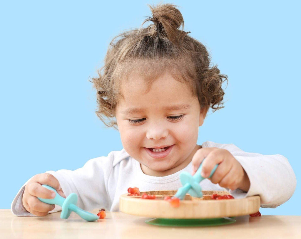 Silicone Fork & Spoon Set - Self Feeding Training Set – Yo Baby Wholesale