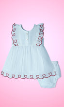 Heart Emroidered Gathered Dress