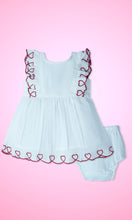 Heart Emroidered Gathered Dress