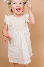 Ecru Flutter Sleeves Dress and Bloomers