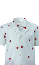 Boys Heart-Embroidered Cotton Bowling Shirt & Shorts Set