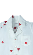 Boys Heart-Embroidered Cotton Bowling Shirt & Shorts Set