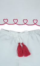 Heart-Embroidered Cotton Top & Shorts Set