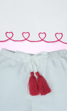 Heart-Embroidered Cotton Top & Shorts Set