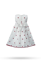 Heart-Embroidered Cotton Dress