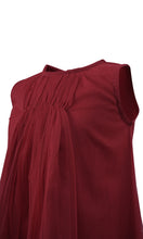 Red Tulle Dress with Ruffle Neck