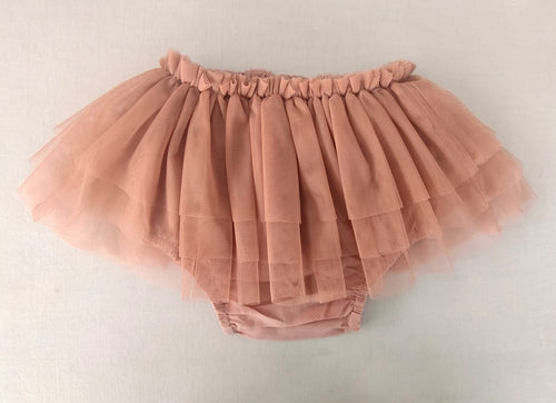 Elegant Dusty Pink Cotton and Nylon Ruffled Diaper Cover Bloomer