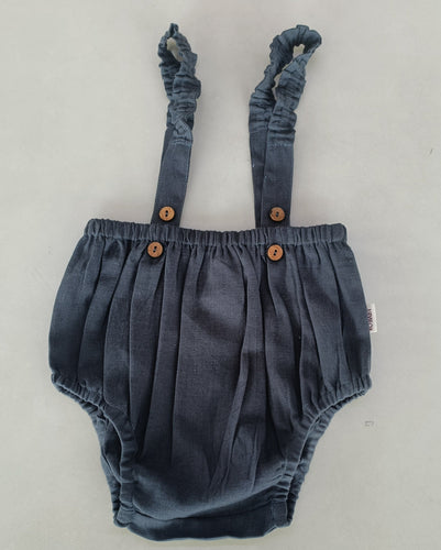 Dark-Grey Color Suspender Shorts-Style Diaper Cover