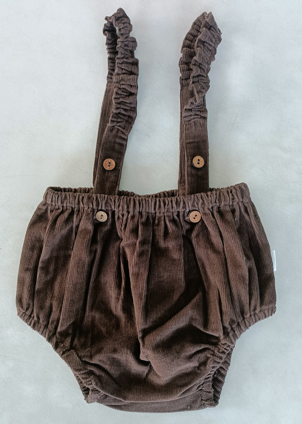 Brown Color Corduroy Suspenders Diaper Cover