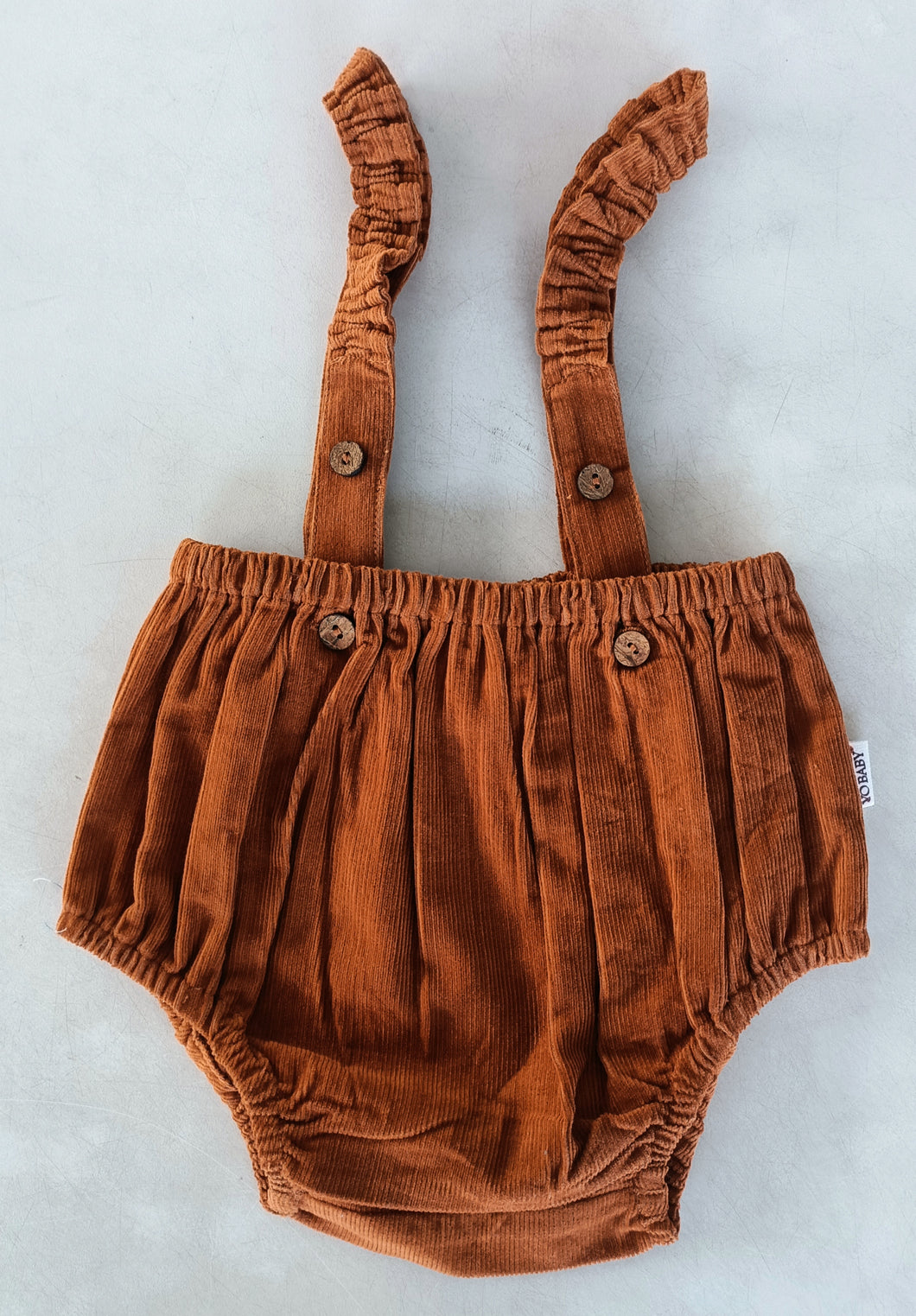 Rust Color Corduroy Suspenders Diaper Cover