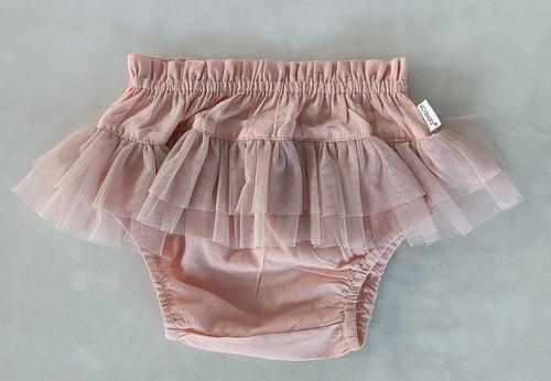Light Pink Solid Color Tulle Ruffles Diaper Cover