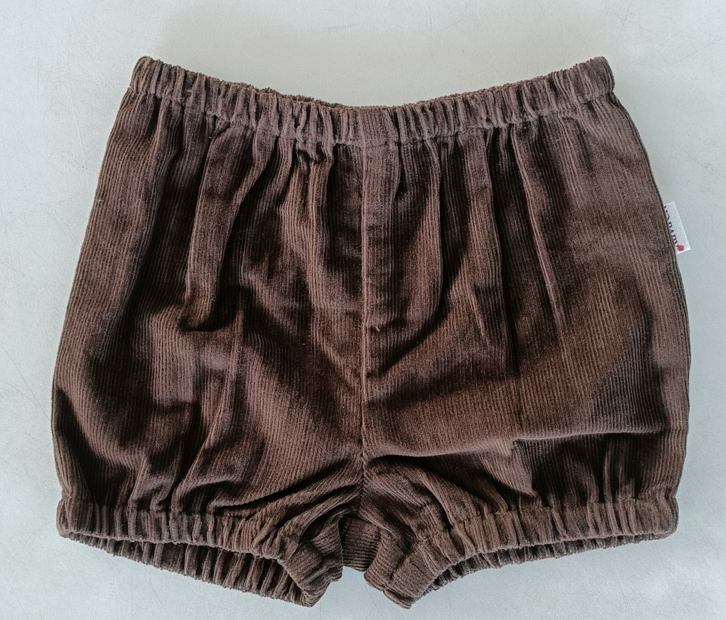 Brown Corduroy Solid Color Boys Diaper Cover