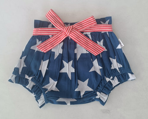 Blue Stars Printed Shorts-Style Diaper Cover