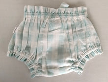 Stylish Blue Checkered Cotton Bloomer with Belt