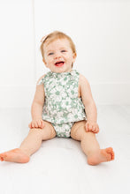 Sage-Green Floral Printed Ruffled Romper