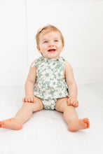 Sage-Green Floral Printed Ruffled Romper