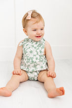 Sage-Green Floral Printed Ruffled Romper