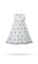 Heart-Embroidered Cotton Dress