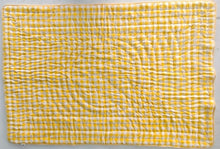 Reversible Quilted Blanket - Yellow checks & Stripes