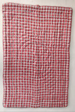 Reversible Quilted Blanket - Red checks & Stripes