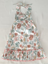 Stylish Kids' Sleeveless Dress with Frill & Ruffle Accents - White & Sage Floral Print