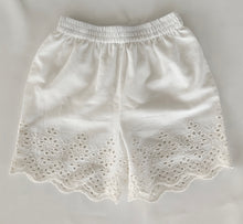 Kids Sleeveless White Schiffli Top & Schiffli Border Shorts