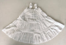 White Textured Checks Multi-Tiered Ruffle Dress