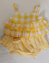 Adorable 2-Piece Yellow Checks Top & Striped Pants Set for Kids & Infants