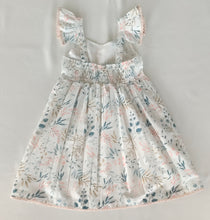 Charming Kids' White Dress with Light Pink Leaf Print and Lace Detailing