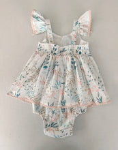 Charming Kids' White Dress with Light Pink Leaf Print and Lace Detailing