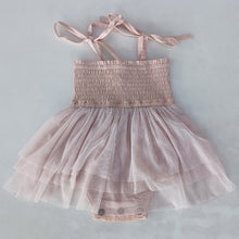 Light Pink Tulle Solid Color Infant Ruffle Romper