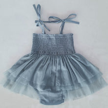Grey Tulle Solid Color Infant Ruffle Romper