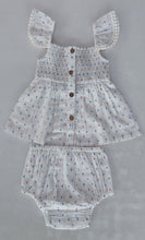 Multi Color Cotton Dobby Sleeve Ruffle Gathered Dress