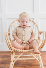 Beige Chambray Boys Shirt & Shorts set