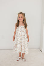 Brown Polka Dot Print Tiered Dress