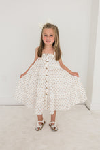 Brown Polka Dot Print Tiered Dress