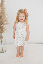 Blue Polka Dot Print Gathered Dress