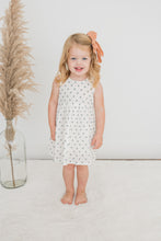 Blue Polka Dot Print Gathered Dress