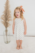 Blue Polka Dot Print Gathered Dress