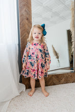 Floral Printed Long Sleeve Dress & Diaper Cover Set