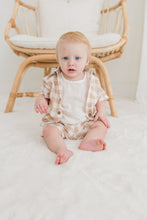 Blush Checkered Printed Boys Shirt ,Shorts & Off-White Inner shirt 3pc set