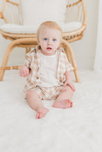 Blush Checkered Printed Boys Shirt ,Shorts & Off-White Inner shirt 3pc set