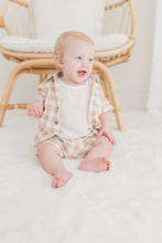 Blush Checkered Printed Boys Shirt ,Shorts & Off-White Inner shirt 3pc set