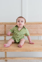 Sage-Green Printed Boys Shirt & Shorts set