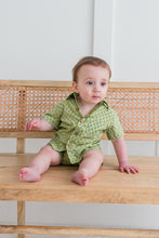 Sage-Green Printed Boys Shirt & Shorts set