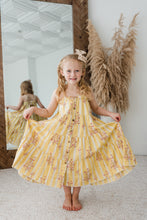 Pink & Yellow Floral Print Tiered Dress